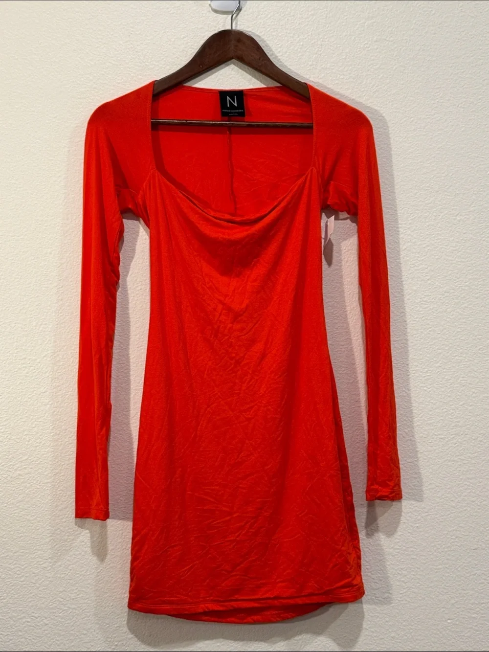 long sleeve loose fitting dress Women's New Year Solid Red Mini A-Line Peplum Dress With Square Collar, Sxy & Elegant Fitted Waist Long Sleeve Bodycon Dress For Christmas, Date Night main image 0